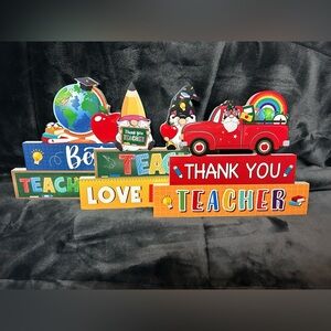 Teacher Appreciation Wooden Table Signs 3 pack